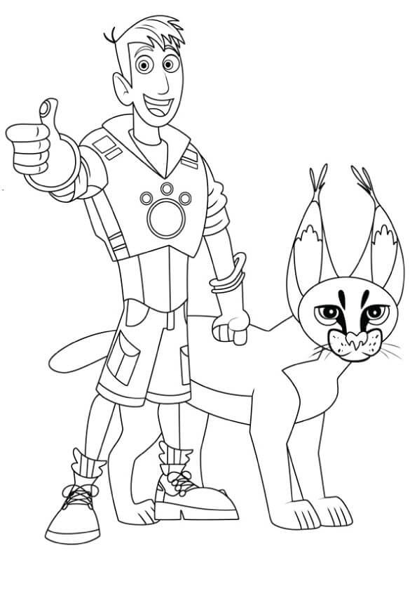 Dibujo de Martin y Puma para Colorear