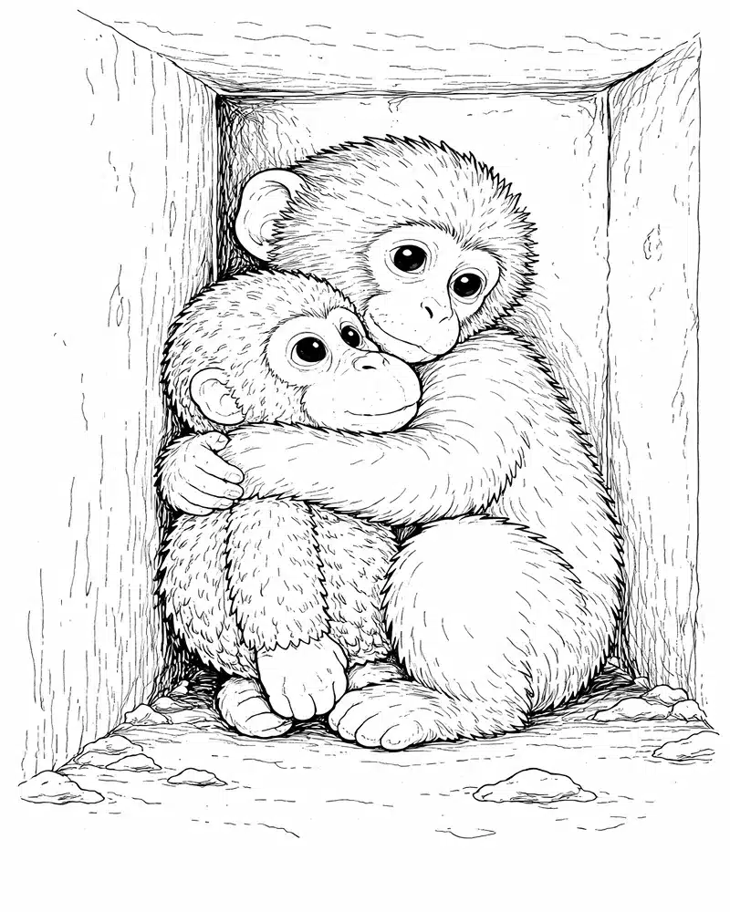 Dibujo de Adorable bebé Punch en una Caja página para Colorear