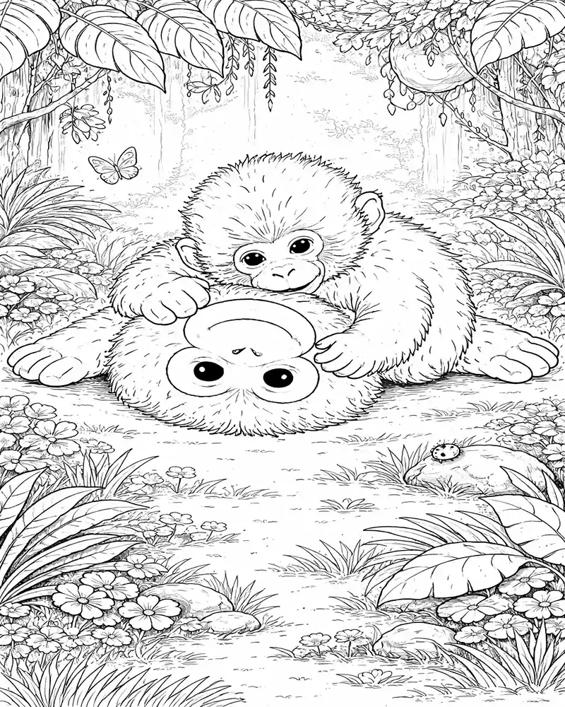 Dibujo de Mono Punch páginas para Colorear