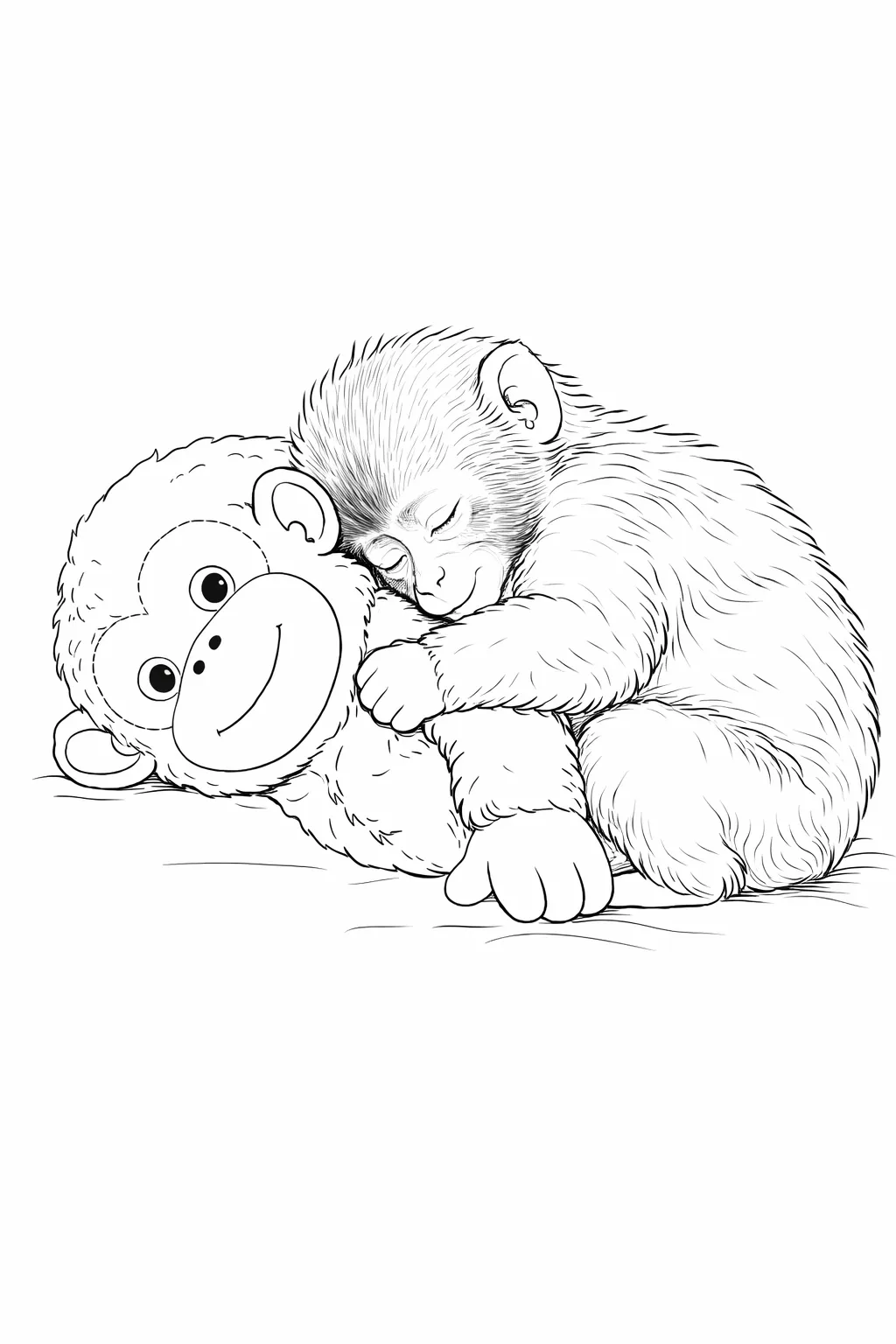 Dibujo de Punch Napping con Teddy páginas para Colorear