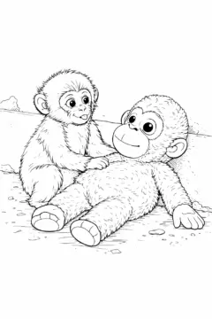 Dibujo de Punch Relajandose con Teddy páginas para Colorear