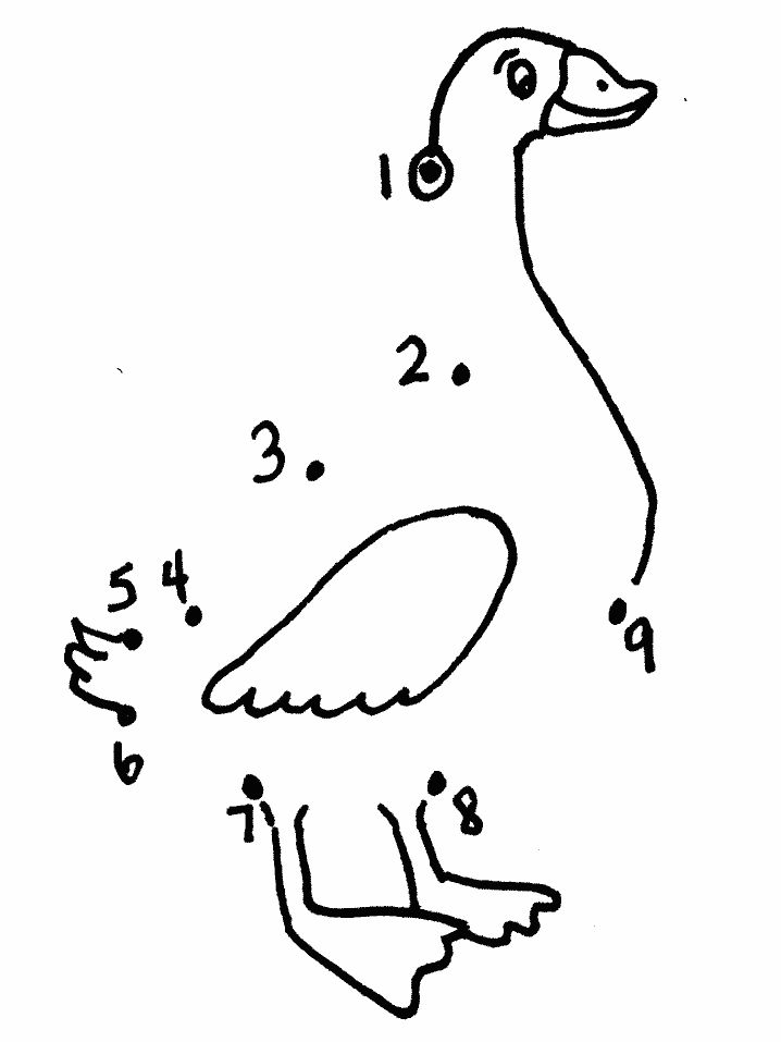 Dibujo de Punto de Ganso a Puntos para Colorear