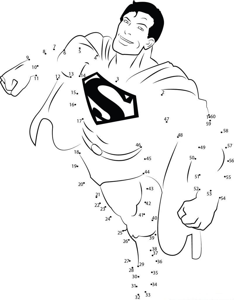Dibujo de Superman Punto a Puntos para Colorear