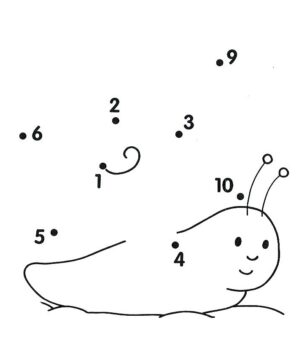 Dibujo de Un Caracol Punto a Puntos para Colorear