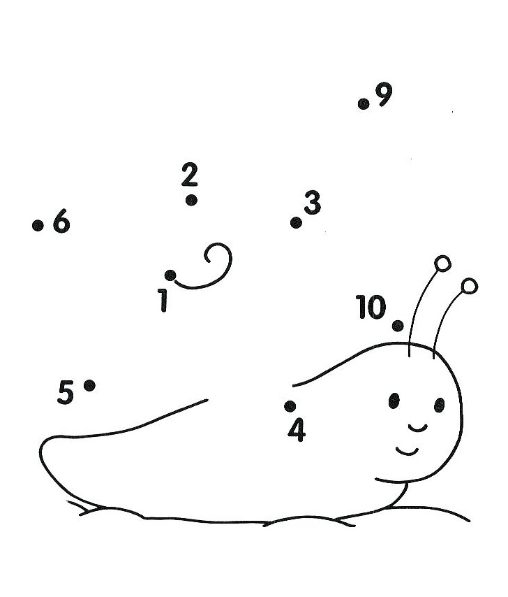 Dibujo de Un Caracol Punto a Puntos para Colorear