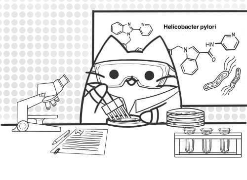 Dibujo de Ciencia Pusheen para Colorear