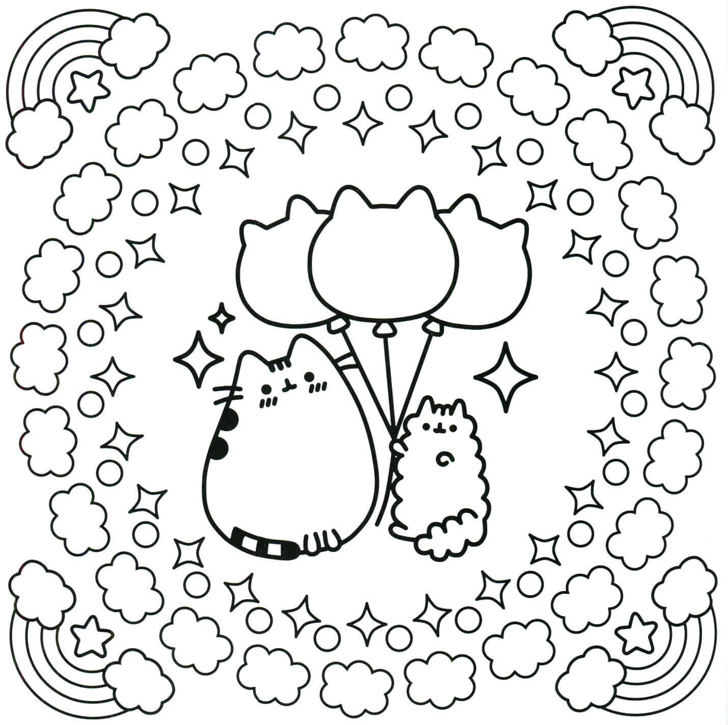 Dibujo de Lindo Pusheen para Colorear