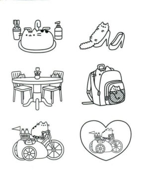 Dibujo de Tormentoso con Pusheen para Colorear