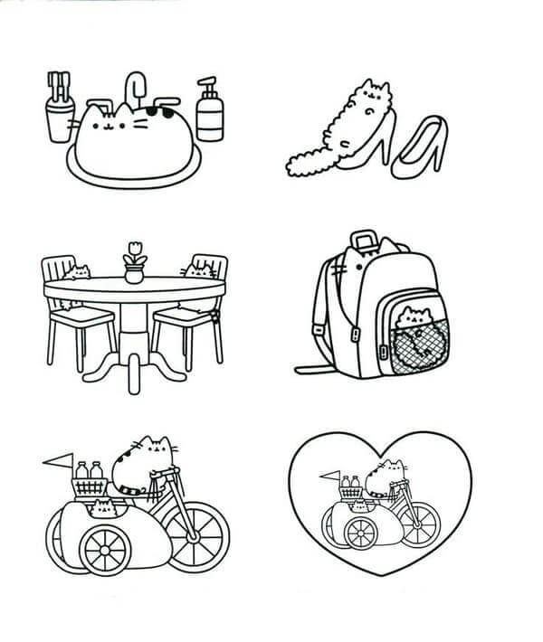 Dibujo de Tormentoso con Pusheen para Colorear
