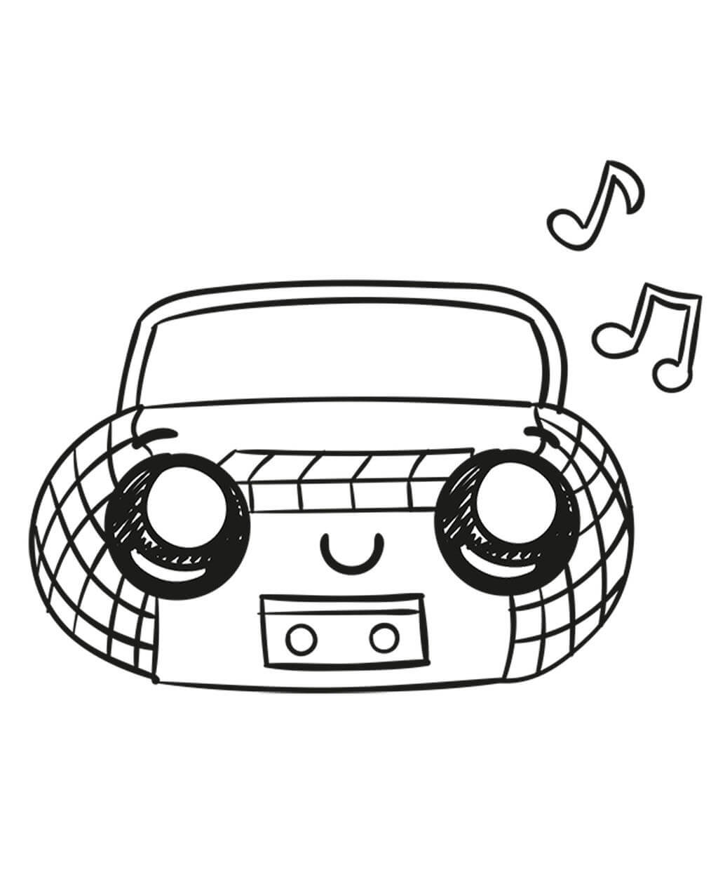 Dibujo de Radio Sonriendo para Colorear