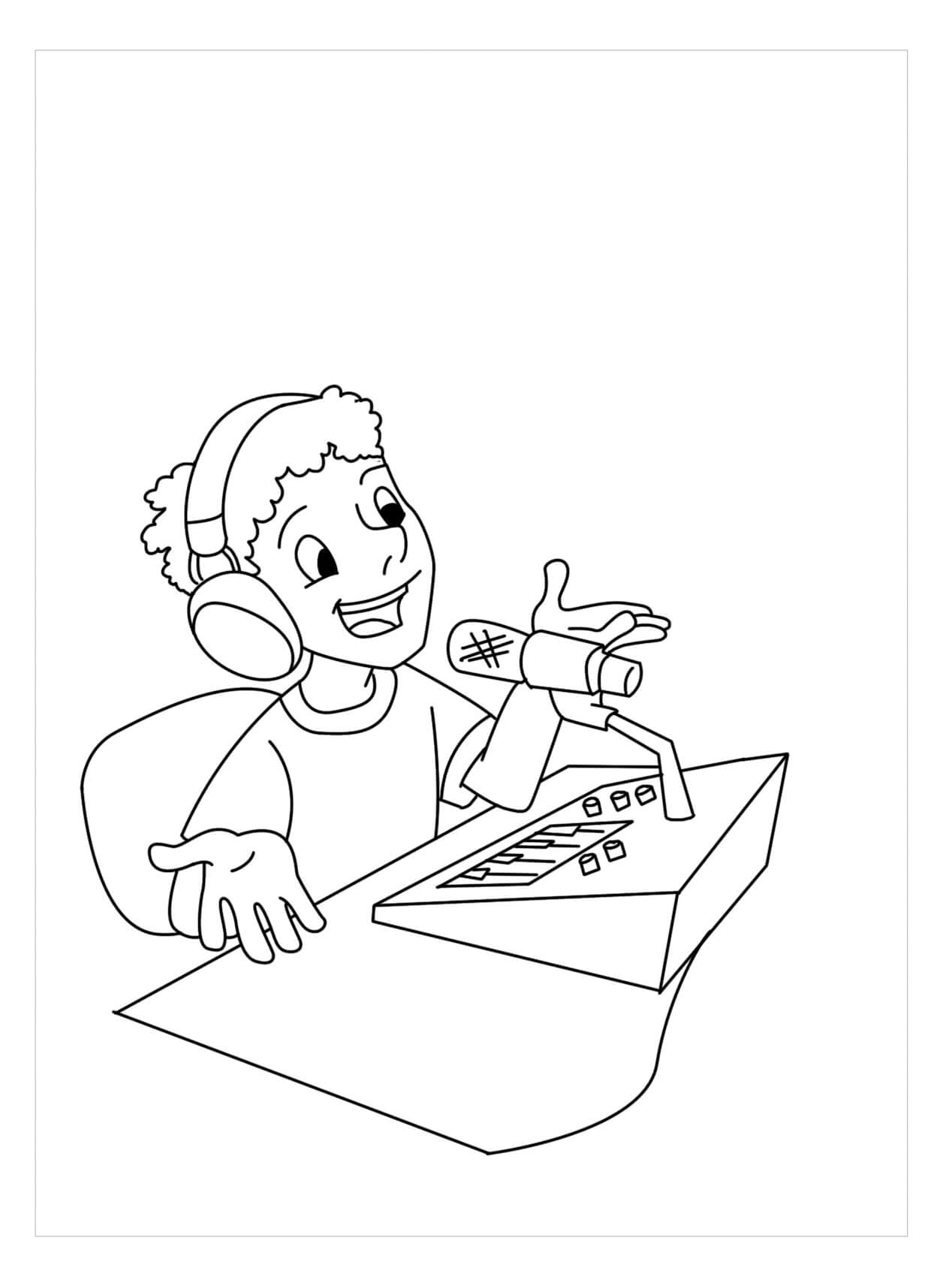 Dibujo de Radio Dj para Colorear