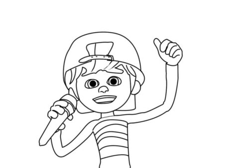 Dibujo de Rafadan Tayfa Cantando para Colorear
