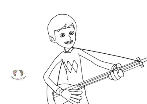 Dibujo de Rafadan Tayfa Tocar la Guitarra para Colorear