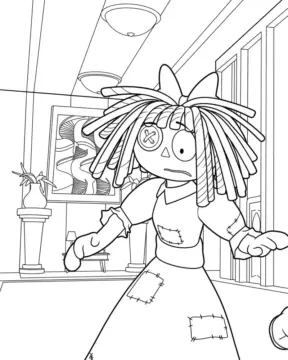 Dibujo de Ragatha Preocupada de Digital Circus página para Colorear