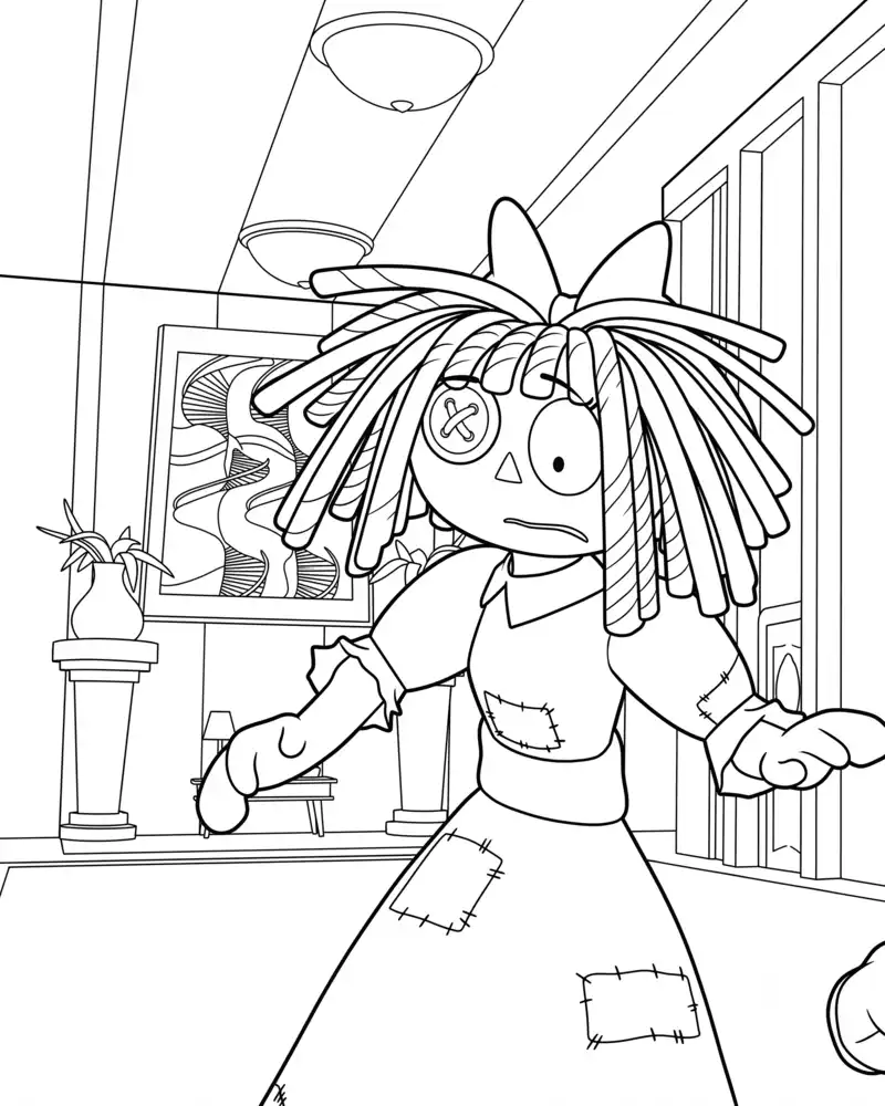 Dibujo de Ragatha Preocupada de Digital Circus página para Colorear