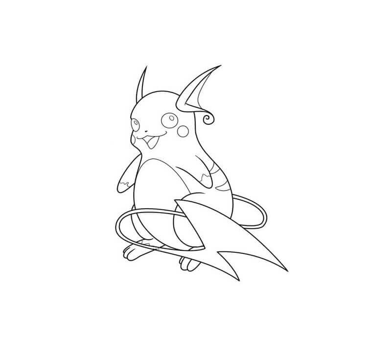 Dibujo de Lindo Pokémon Raichu para Colorear