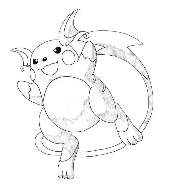 Dibujo de Precioso Pokémon Raichu para Colorear