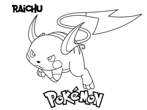 Dibujo de Raichu Enojado para Colorear