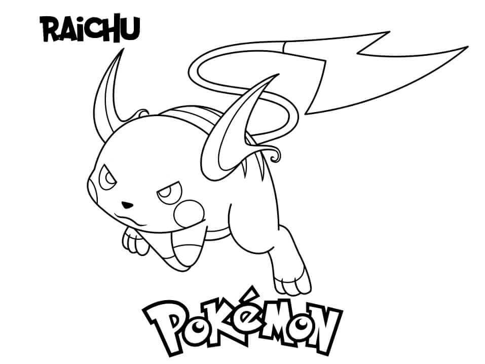 Dibujo de Raichu Enojado para Colorear