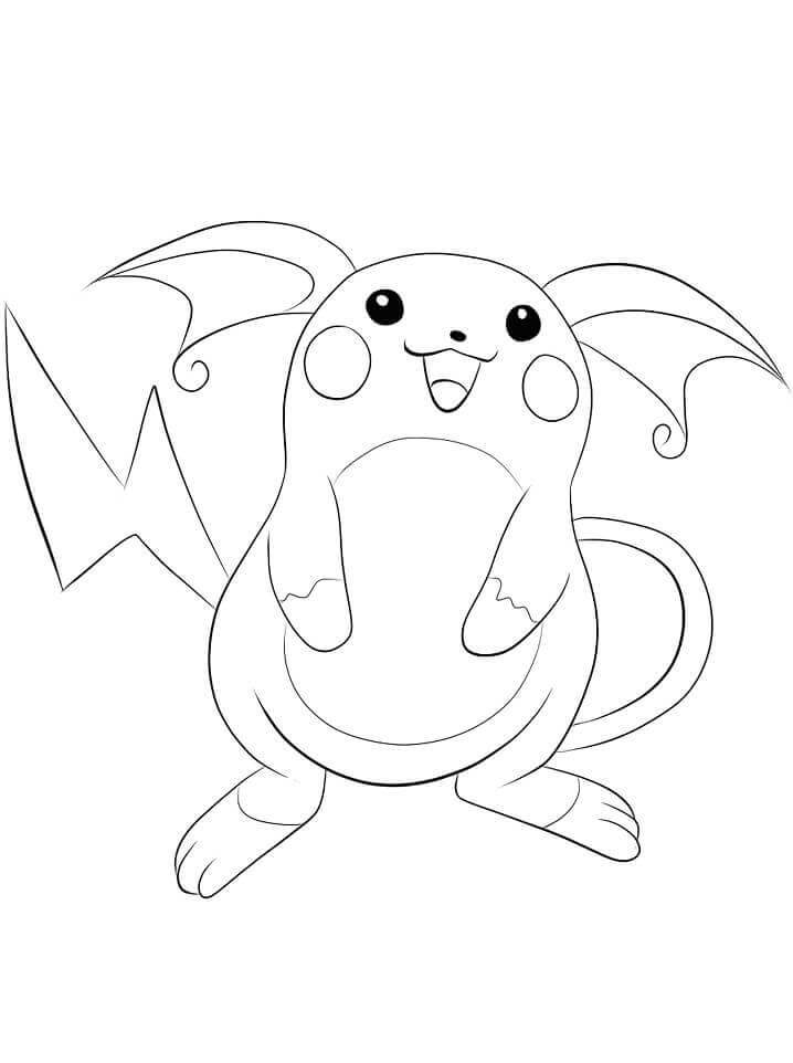 Dibujo de Raichu Feliz para Colorear