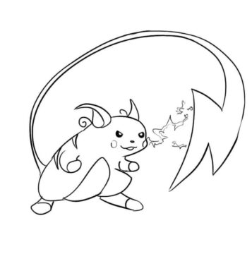 Dibujo de Raichu Luchando para Colorear