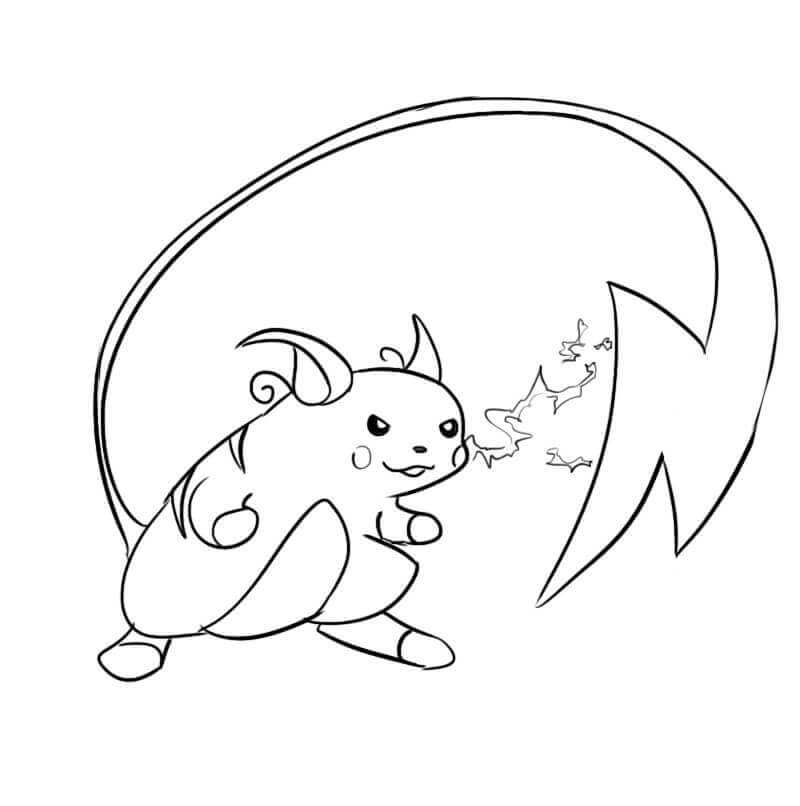Dibujo de Raichu Luchando para Colorear