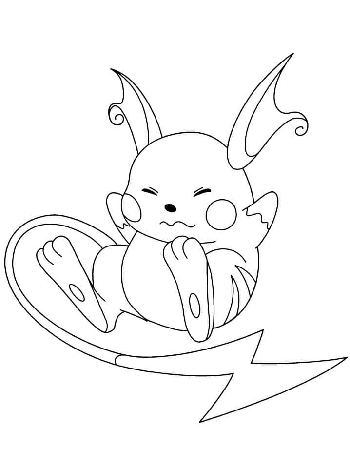 Dibujo de Raichu Sentado para Colorear