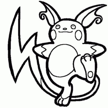 Dibujo de Raichu Sonriendo para Colorear