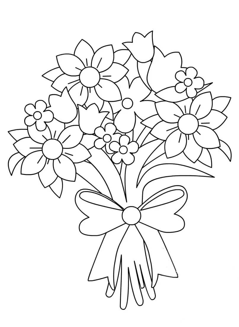 Dibujo de Hermoso Ramo para Colorear