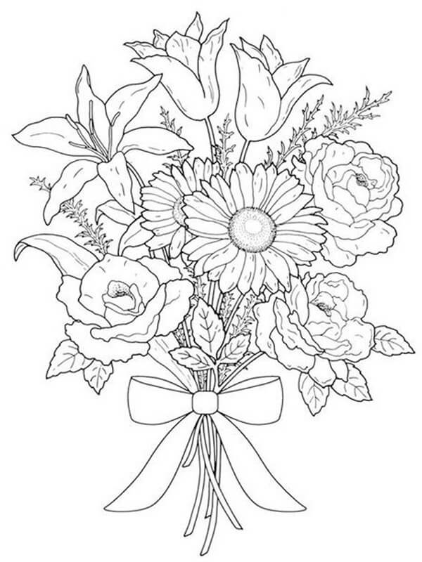 Dibujo de Ramo Impresionante para Colorear