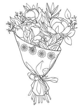 Dibujo de Ramo Imprimible para Colorear