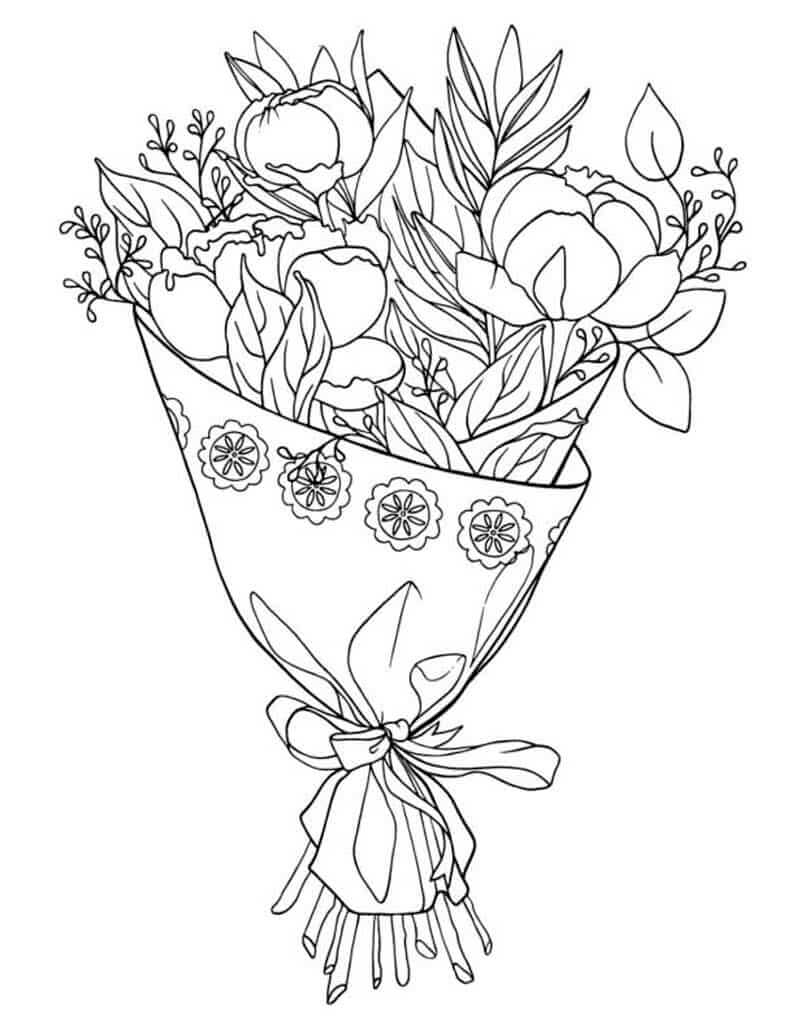 Dibujo de Ramo Imprimible para Colorear