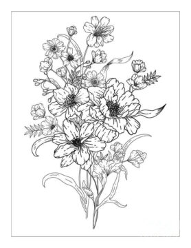 Dibujo de Ramo Perfecto para Colorear