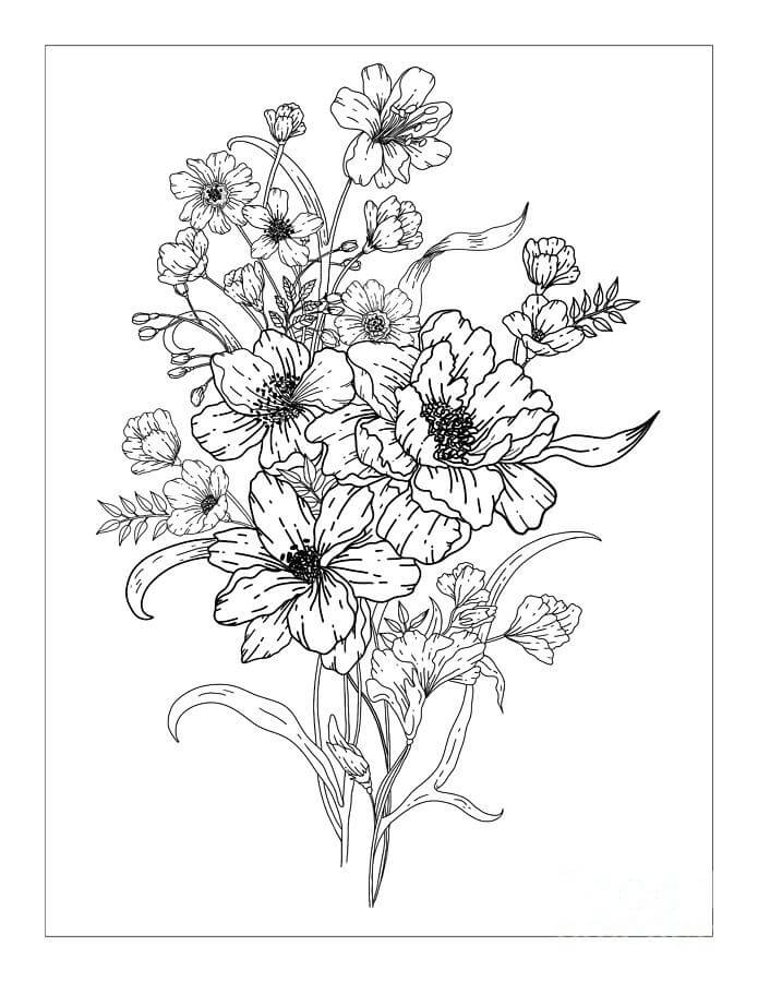 Dibujo de Ramo Perfecto para Colorear