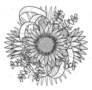 Dibujo de Ramo Tropical para Colorear