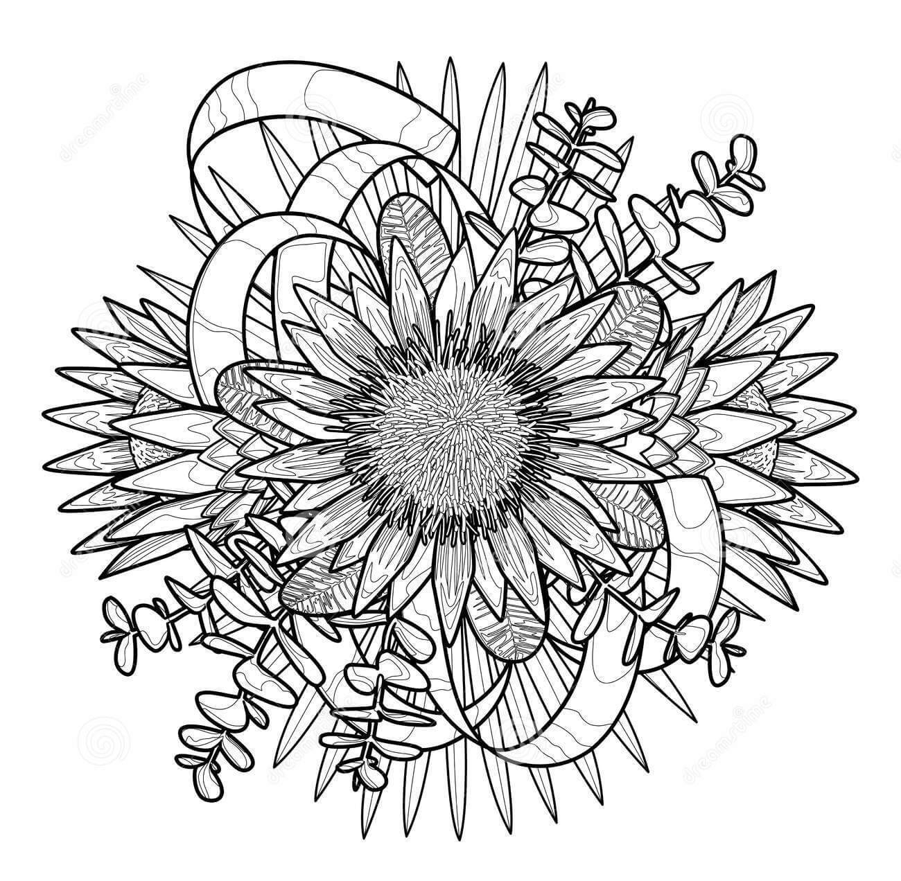 Dibujo de Ramo Tropical para Colorear