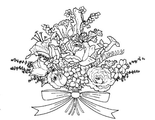 Dibujo de Ramo de Boda para Colorear
