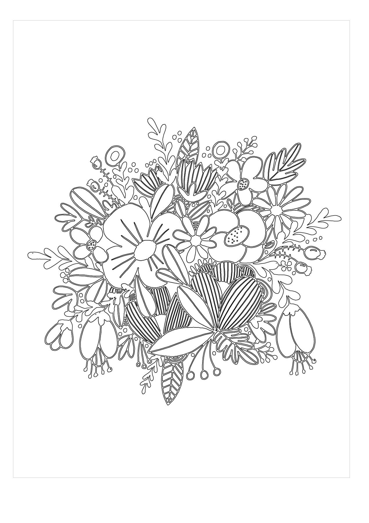 Dibujo de Ramo de Flores Silvestres para Colorear