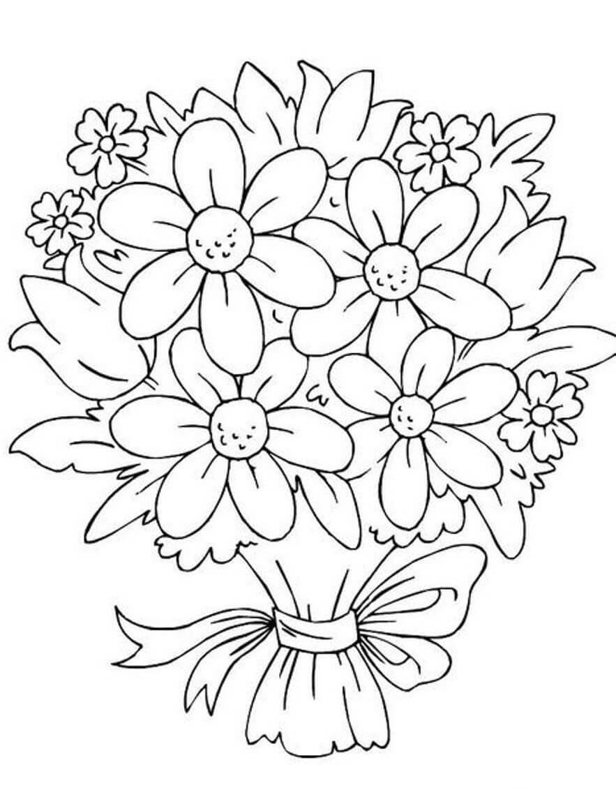 Dibujo de Ramo de Simples para Colorear