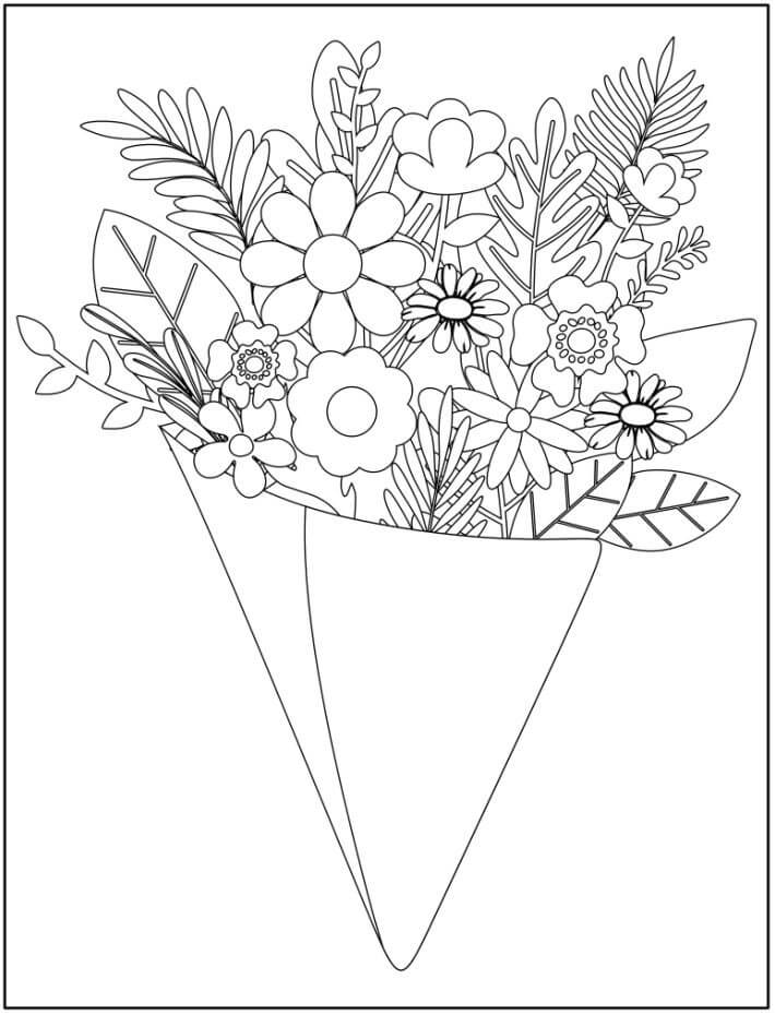 Dibujo de Tan Bonito Ramo para Colorear