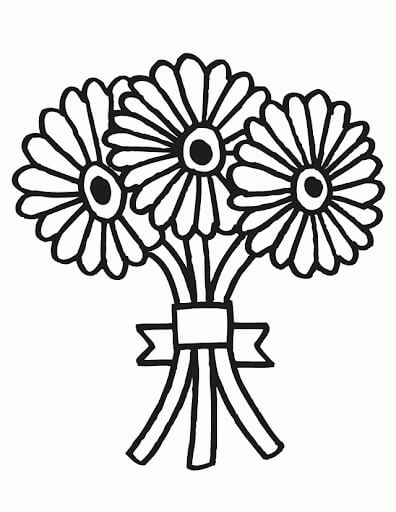 Dibujo de Vector de Ramo para Colorear