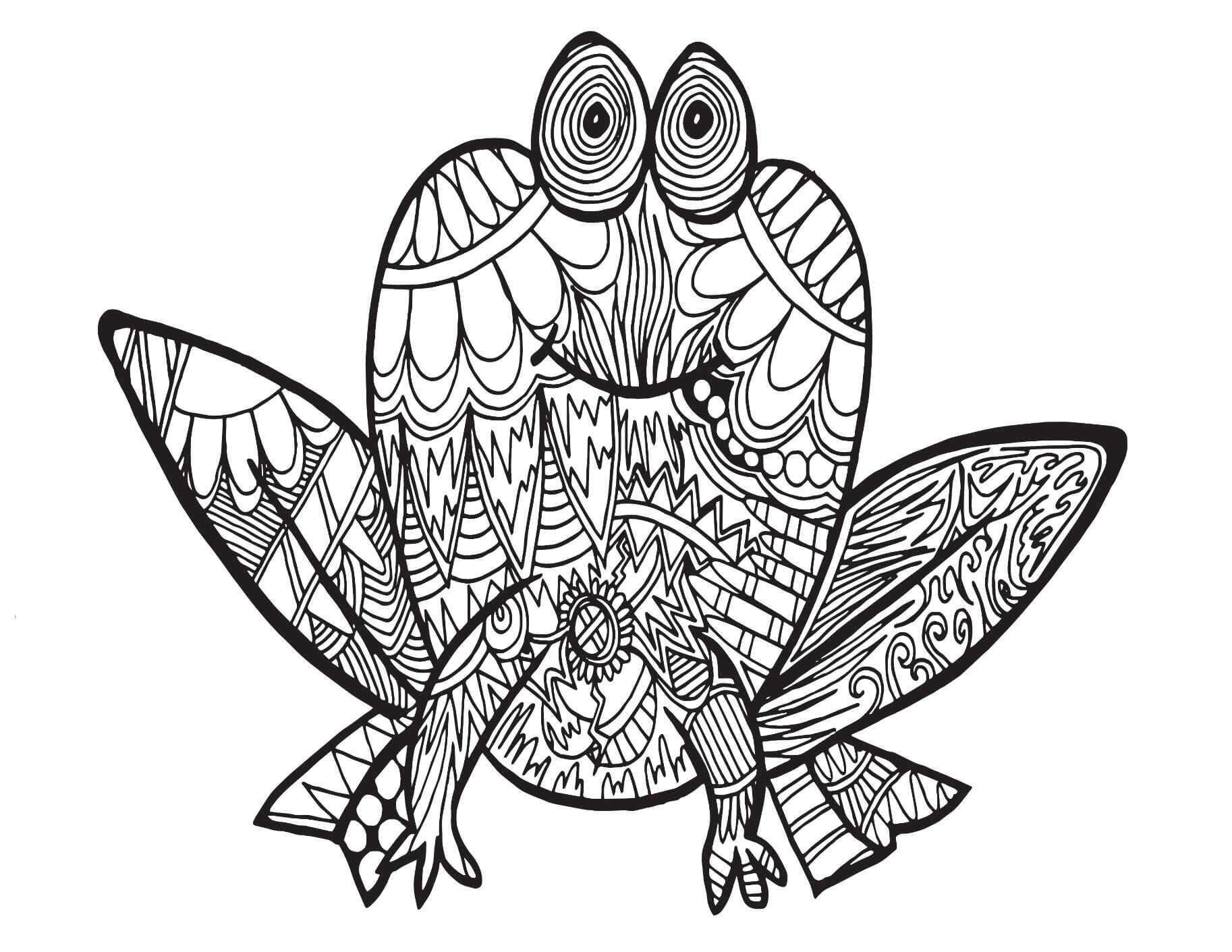 Dibujo de Mandala de Rana para Colorear