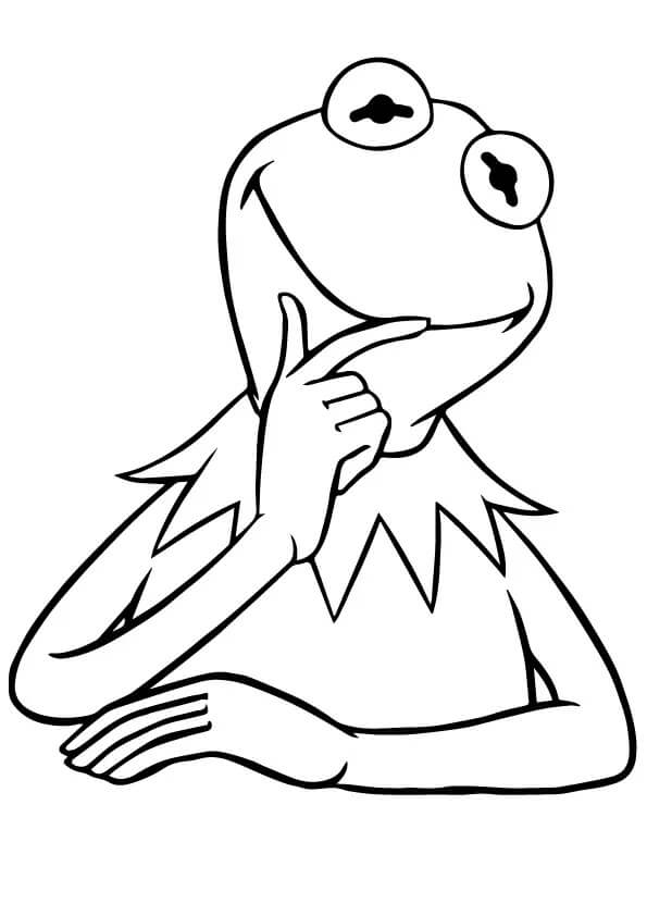 Dibujo de Pensamiento de Rana para Colorear