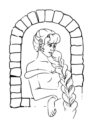 Dibujo de Bonita Rapunzel para Colorear