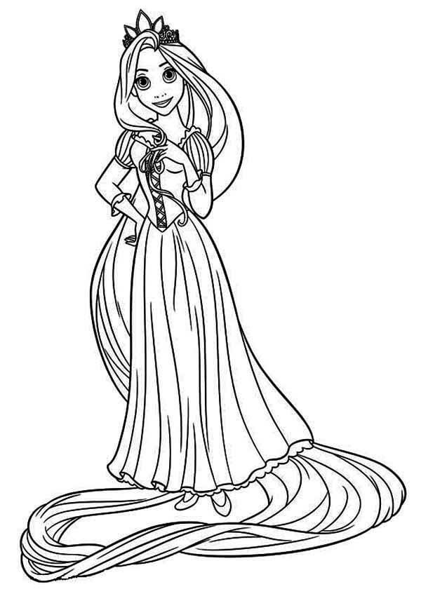 Dibujo de Disney Princesa Rapunzel para Colorear