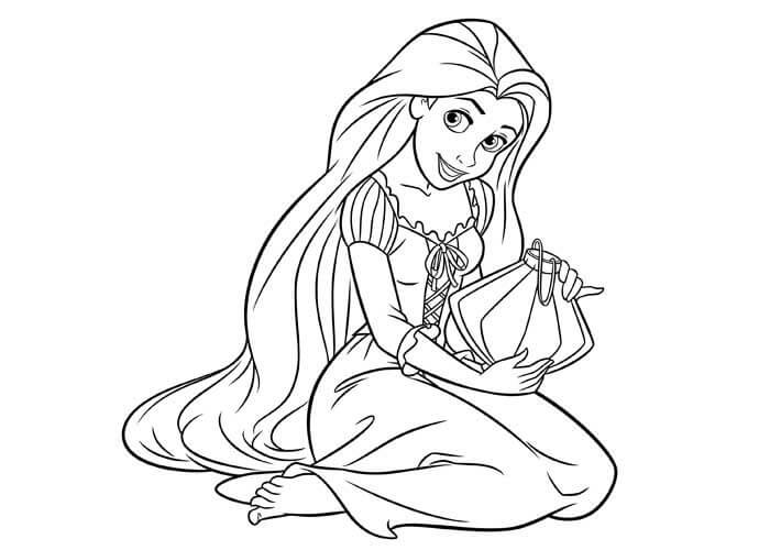 Dibujo de Gran Rapunzel para Colorear