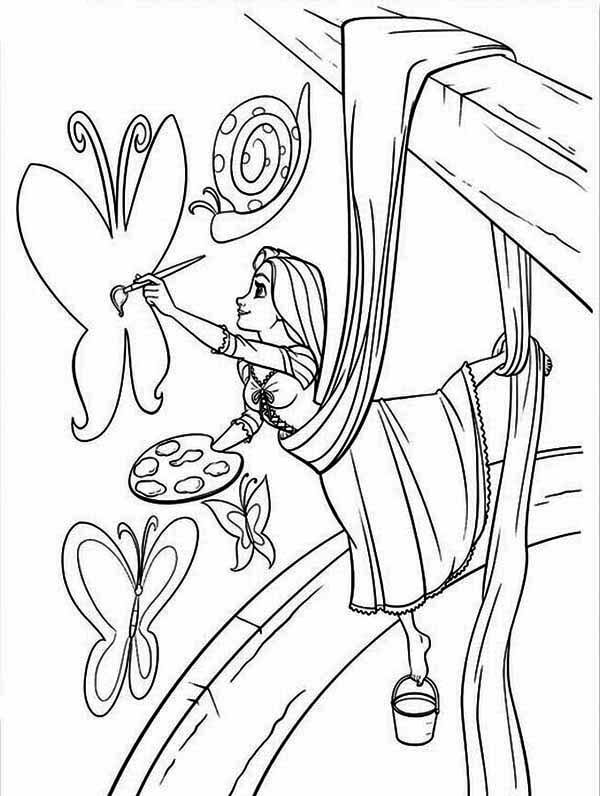 Dibujo de Impresionante Pintura Rapunzel para Colorear