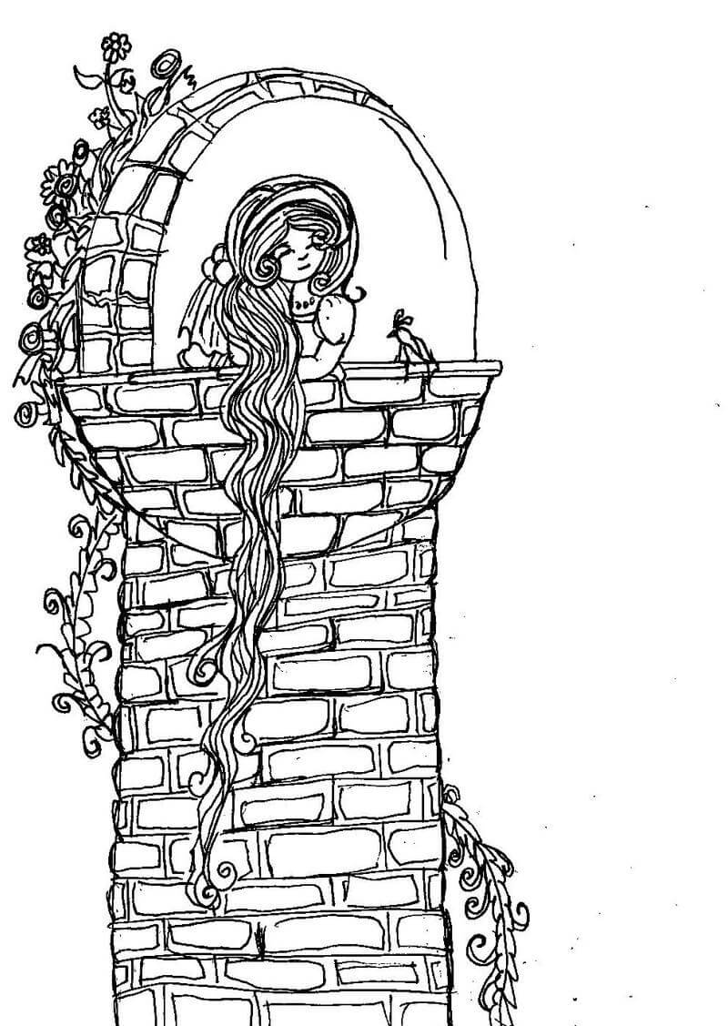 Dibujo de Impresionante Rapuzel para Colorear