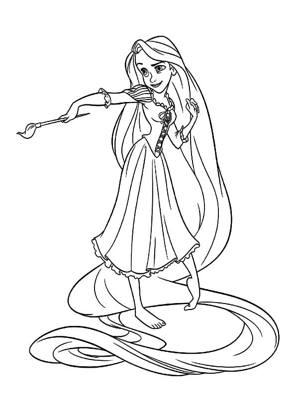 Dibujo de Pintura Rapunzel para Colorear