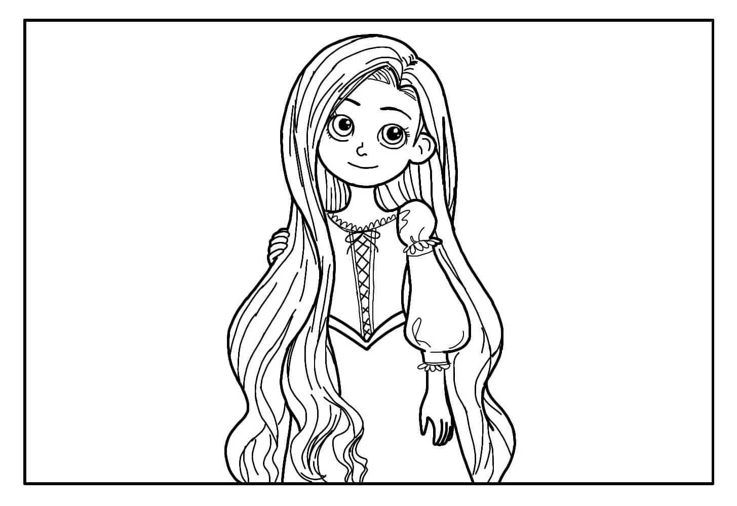 Dibujo de Rapunzel Cara para Colorear